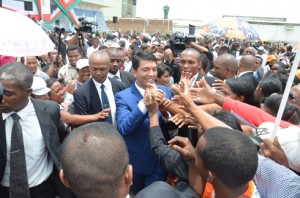 Andry Rajoelina a effectué hier sa dernière inauguration de « zava-bita ». (Photo : Kelly)