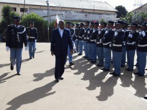 Le chef de région,Razafimaro Joseph pour sa première revue des troupes.