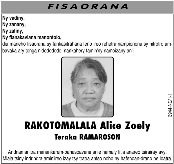 N crologie Du 21 Novembre 2015 Midi Madagasikara