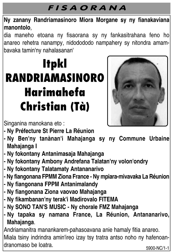 N crologie Du 30 Juin 2016 Midi Madagasikara