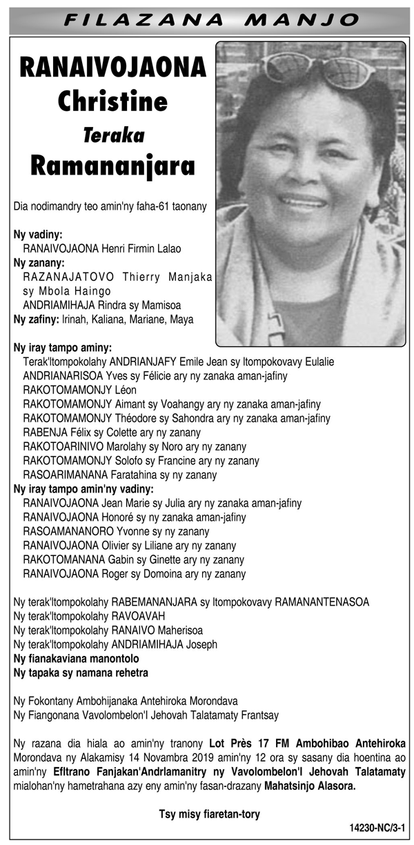 Nécrologie du 11 novembre 2019