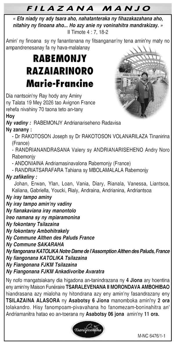 Nécrologie du 3 juin 2026